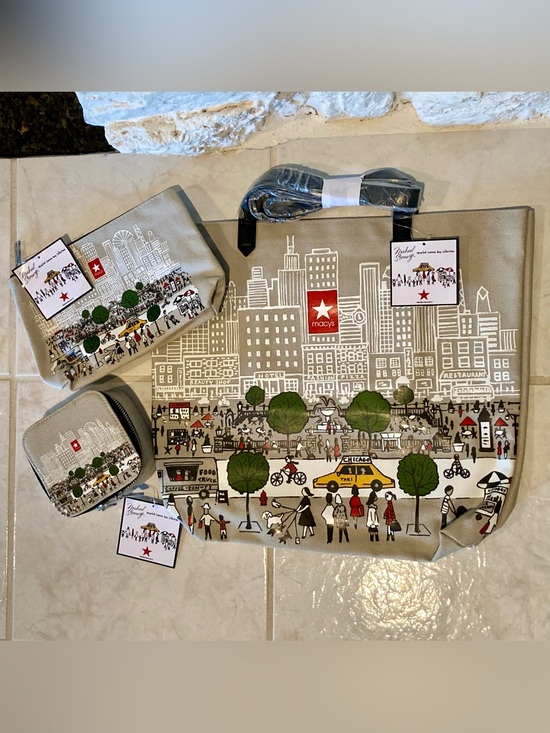 Macy's Handbags - NWT New York City Canvas Tote Bag designed by Michael Storings for Macy's